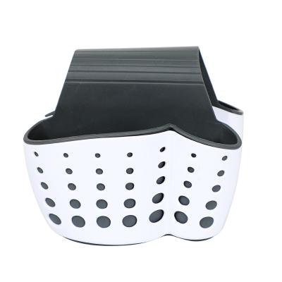 China Stocked Sundries Storage Hanging Over Sink Soap Cart And Single Sponge Rack Bag Sundries Drain Basket For Sink for sale