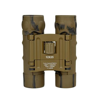 China Bak4 New Binoculars 12X25 High Magnification HD Outdoor Travel Portable Camouflage Binoculars for sale