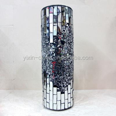 China Wholesale China Black Mirror Large Silver Mosaic Glassware Large Mirrored Glass Vase for sale