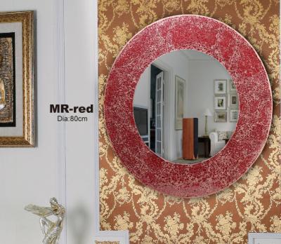 China Art Decor Hot Selling Crackling 31.5 Inch Passionate Red Mirror Mosaic Wall Tile for sale