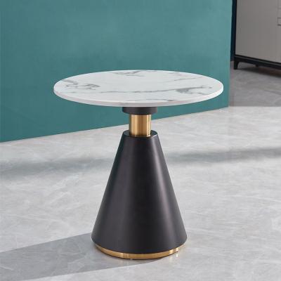 China High Quality Modern Titanium Gold Stainless Steel Gold Marble Coffee Table Side Table for sale