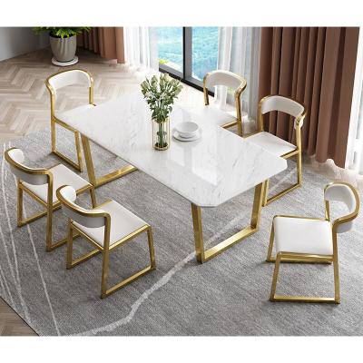 China Nordic style stainless steel gold dining table (the other) adjustable for sale