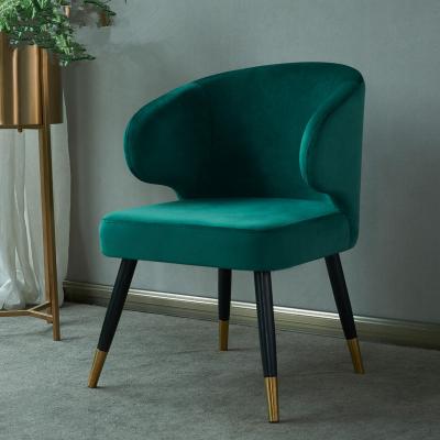 China Hot Selling Removable Tufted Fabric Green Birch Legs Dining Chair Wood Modern for sale