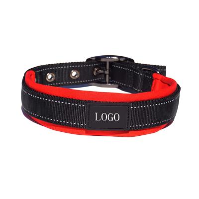 China Reflective Comfort Collar Reflective Ultra Soft Neoprene Padded Dog Collar for sale