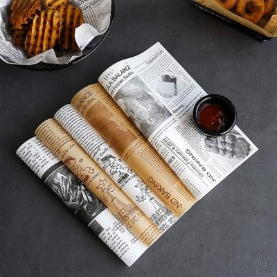 China Disposable Hamburger Wrapping Paper Wax Paper Wrapping Food Wrapping Paper With Customize Size And Design for sale