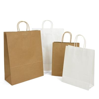 China Recyclable Take Out Food Cafe Craft Paper Bag With Logo Gift Shopping Paper Bag Durable Paper Packaging Bags for sale