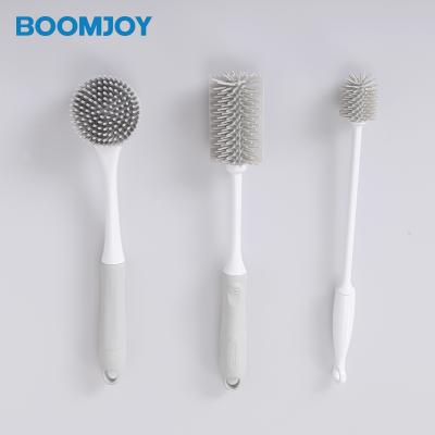 China BOOMJOY Sustainable Kitchen Cleaning TPR Bristle Smart Design 3 In 1 Magic Brush for sale