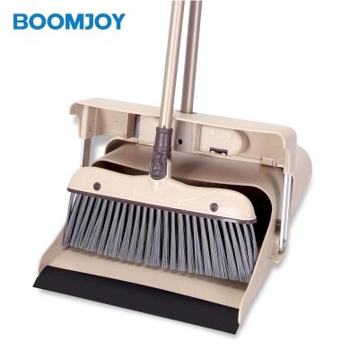 China BOOMJOY Outdoor Commercial Windproof Broom and Dustpan with Lid Set for sale