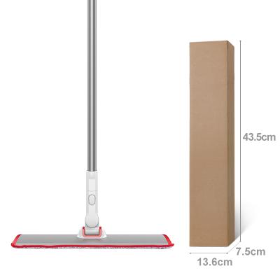 China Aluminum Dish Flat Mop Microfiber Pad Aluminum Handle Telescopic Floor Dish Cleaning Light Weight for sale