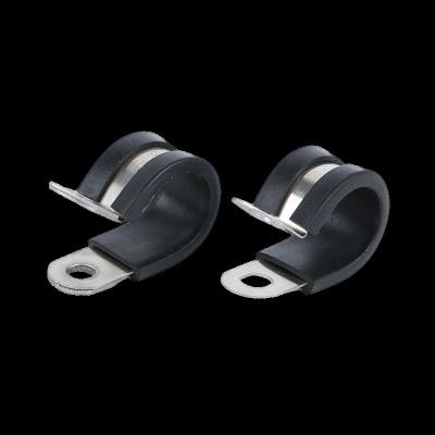 China Boat Industry 304 Lined Pipe Rubber Clip P Type Simple Rubber Repair Clamp for sale