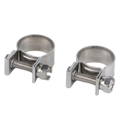 China Customize Stainless Steel Mini Type Mini Oxygen Tube Throat Band Hose Clamp for sale