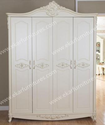 China Spain Style Vintage Carved Bedroom Wardrobe Designs 602-6 for sale