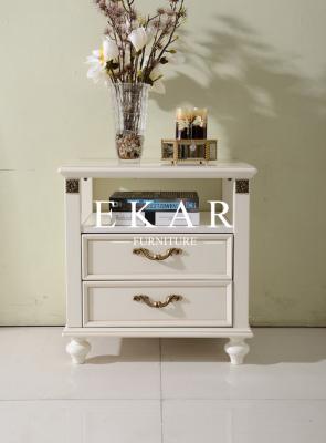 China nightstand blanco clásico con la tabla de 2 cabeceras de los cajones en venta