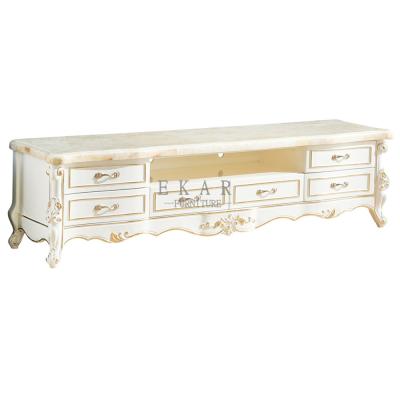 China Classic Marble Top Living Room Furniture White Tv Stand for sale