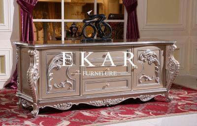 Китай Classic Wood Carved Cabinet Solid Wood Antique Gold Luxury Tv Stand продается