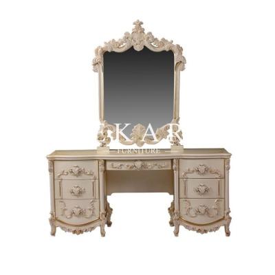 China European Style Antique Dressing Furniture Dresser Mirror Wood LS-A105F en venta