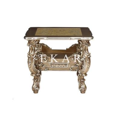 China Luxury Carved Living Room Furniture Antique Wooden Corner Table Design LS-A101J-3 en venta