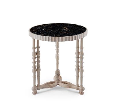 China Luxury Round Shaped Marble Top Living Room Sofa End Side Table for sale