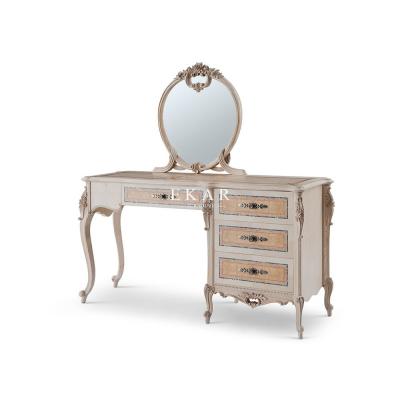 Chine Classic Hand Carved Luxury Wooden Dressing Table With Mirror à vendre