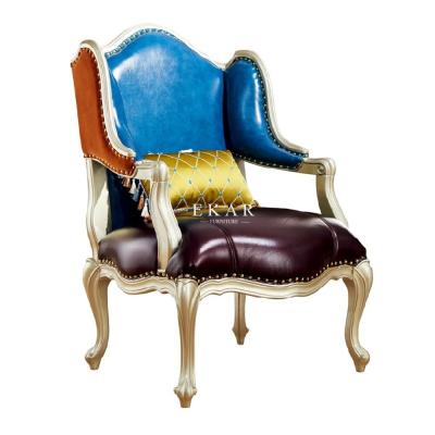 Китай Luxury Living Room Furniture Wooden Frame Leather Antique Leisure Arm Chair продается