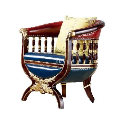 Китай Classic Luxury Wooden Frame And Leather Antique Living Room Leisure Chair продается