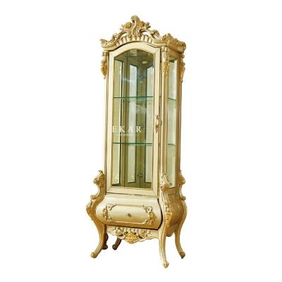 China Luxury Living Room Corner Showcase Storage Glass Cabinet for sale