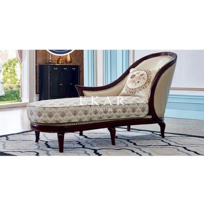 China Leather And Fabric Antique Style Chaise Lounge Chair for sale