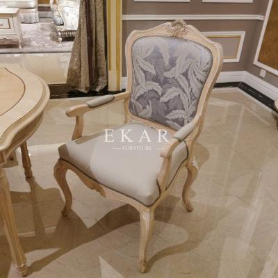 China French Style Fabric With Ash Wood Upholstered Dining Chair for sale