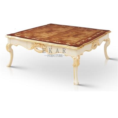 China Wholesale High Gloss Finished Italian Classic Wooden Carving Tea Table for sale