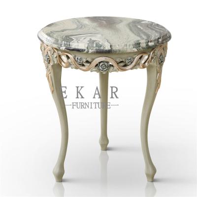 China Home Furniture Antique Marble Top Teapoy Corner End Tables en venta