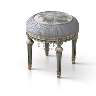 China Aristo Party Beautiful bedroom Furniture Small Round Stool Wooden Fabric Dressing Chair for sale