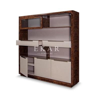 China Wood Veneer Leather Designer Preferred Book Shelf Bookcase W001S26B en venta