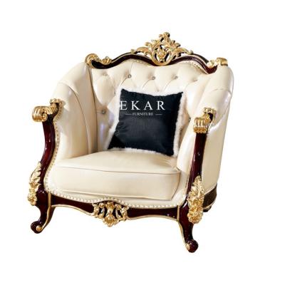 Китай Royal Style Cream Color 6 Seater With Luxury Carving Leather Sofa Set продается