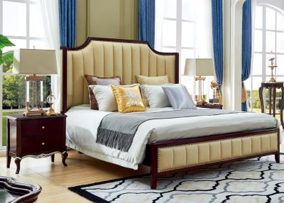 China King Size Simple Design Leather Headboard Wooden Divan Bed for sale