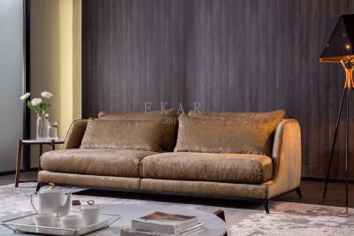 Китай 2.4m Brown Long Couch Fabric Furniture Big Living Room Sofa продается