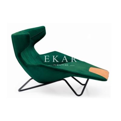 China Green Velvet Fabric or Leather Armrest Modern Design Leisure Chair for sale