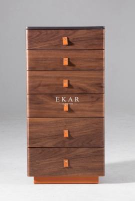 China Modern Walnut Wooden Chest 6 Drawer Cabinet for sale