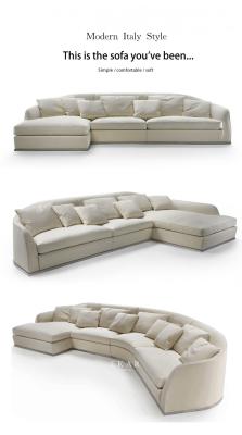 Китай Spanish Style Latest Home Furniture Living Room Comfortable Fabric Semicircle Curved Sofa Sets with Stainless Steel Unde продается