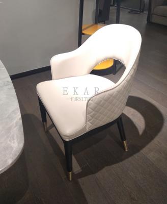 Китай Modern French White Leather Upholstered Dining Chair продается