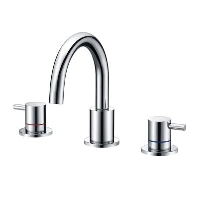 China Modern 3 Hole Vanity Sink Faucet And Fixtures For Bathroom Basin Mixer Tap Faucet for sale