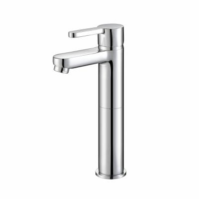 China Modern Single Lever Bathroom Sink Fixtures In Silver Color for sale