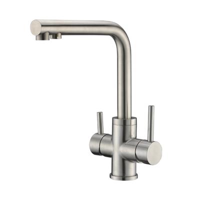 China 3 Way Deck Mounted Water Purifier Faucet Modern Kitchen Faucets With Two Sprayer for sale