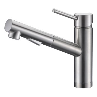 China Soft+Smooth+Light pull feeling pull out brushed outdoor kitchen faucet sus 304 stainless steel kitchen faucet for sale