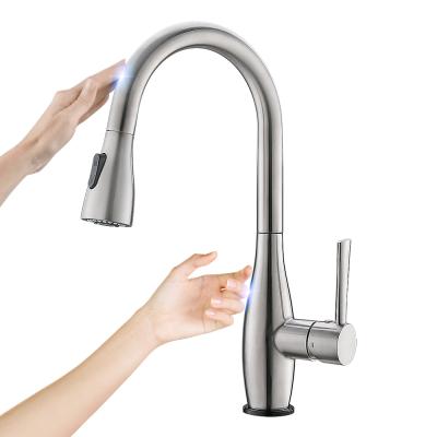 China Metered Faucets Faucet Touch Smart Sense Pull Out Kitchen Faucet 2 Way Water Mixer Tap for sale