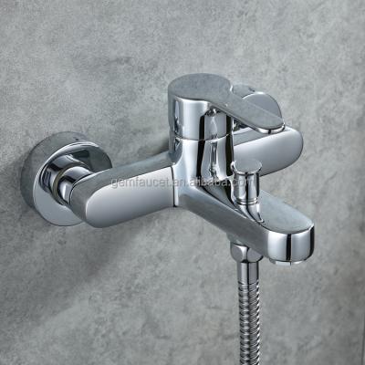 China Without Slide Bar Wall Mount Long Spout Shower Faucet With Spout And Diverter for sale