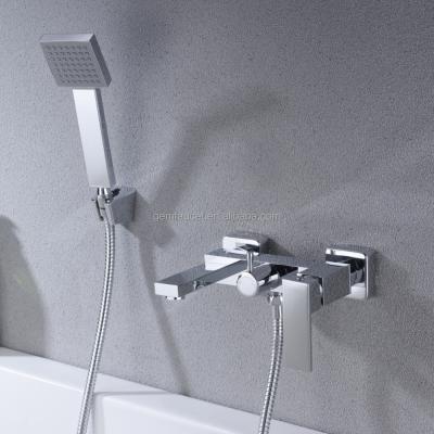 China Modern Wall Mounted Exposed Shower Faucet Bathroom In Square for sale