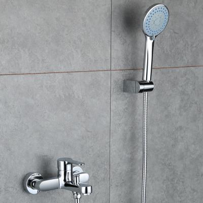 China Without Slide Bar China Cheap Polished Surface Treatment Luxury Wall Mounted Set Led Bathroom Faucet Shower for sale