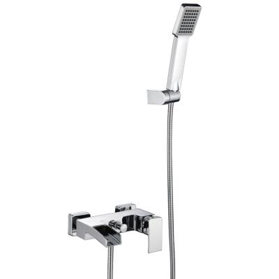 China Without Slide Bar Sanitary Ware Manufacturer External Bathroom Basin Shower Faucet With Duplex Hand Shower for sale