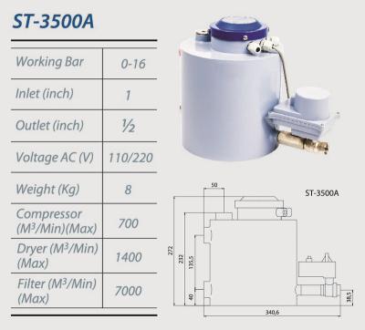 China ST-3500AC Automatic SUPER AIR Drainer Automobile Counting Drain For Air Compressor System for sale