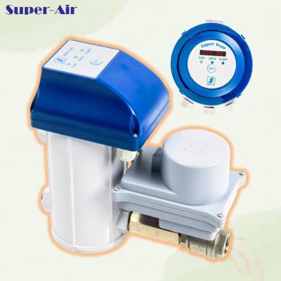 China Air Compressor System Zero Air Loss Ball Valve Aluminum Alloy Automatic Condensate Drain With Meter For Compressed Air System for sale